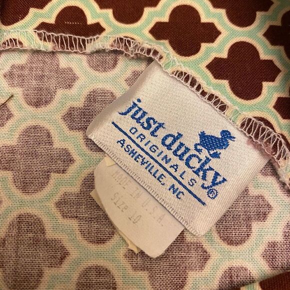 Just Ducky Girls Brown and Mint Green Sleeveless Dress Size 10 - Picture 7 of 9